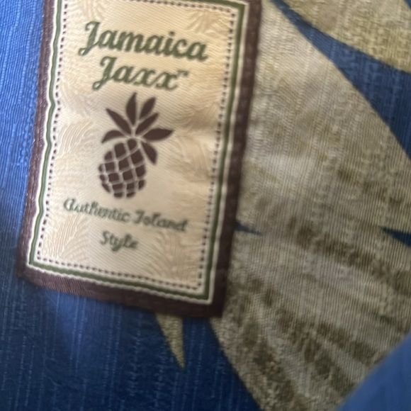 Jamaican jazz authentic island style Blue Casual Button Down Shirt - Picture 3 of 6